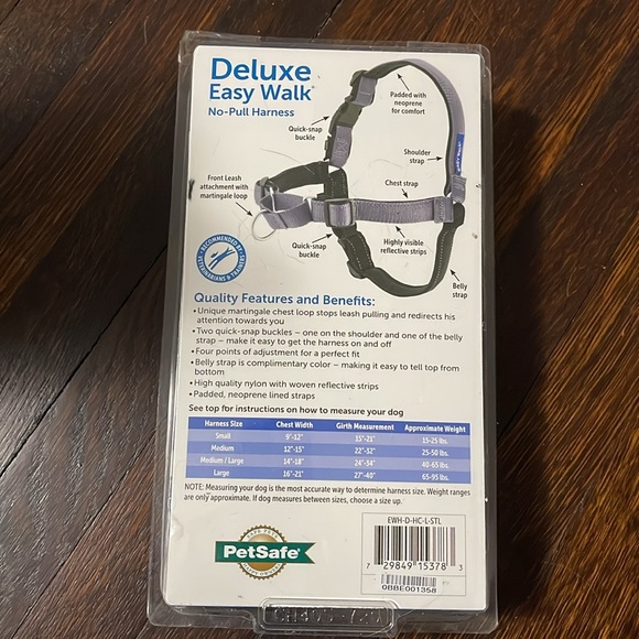 PetSafe Deluxe Easy Walk No-Pull Harness Lg Steel/Black *BENEFITS ANIMAL RESCUE* - Picture 2 of 5